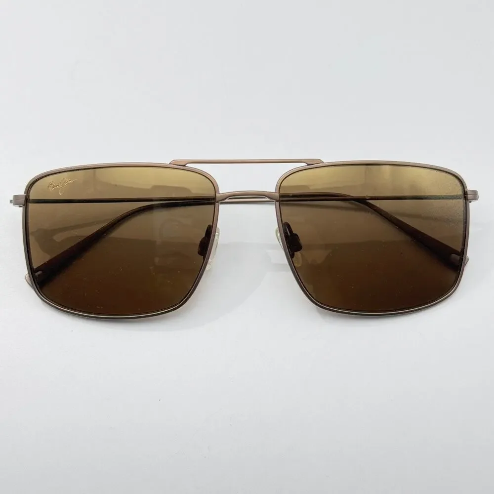 Maui Jim Sunglasses Aeko MP-BG MJ886-01 Satin Sepia Aviator Bronze MauiPure Lens
